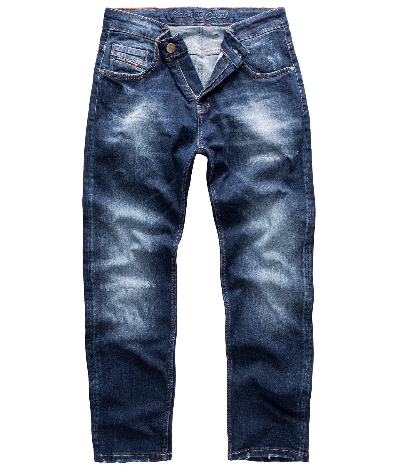 RC-3103 Stonewashed Herren Denim Creek Regular-fit-Jeans Rock Jeans