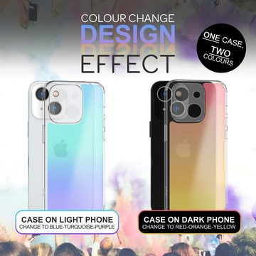 Nalia Smartphone-Hülle Apple iPhone 14, Durchscheinende Hülle / Farbwechsel / Glänzend / Mehrfarbig / Hardcase