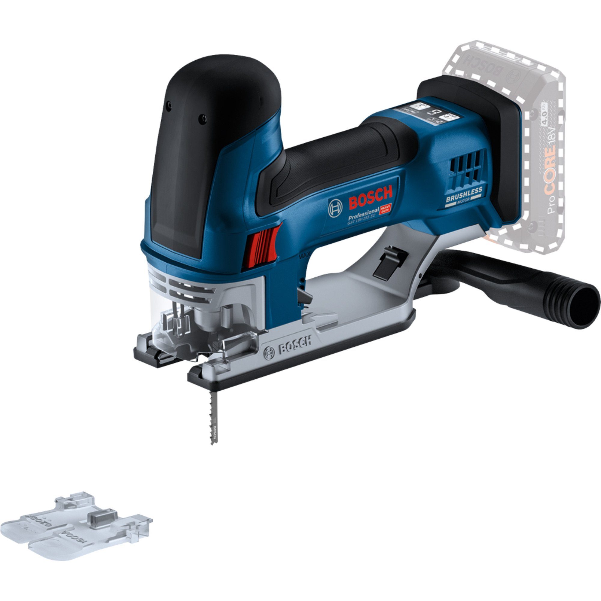 Bosch Professional Akku-Stichsäge GST 18V-155 SC, Solo Version, im Karton,  Verwendungszweck: Zum Sägen von Ausschnitten und geschwungenen Formen