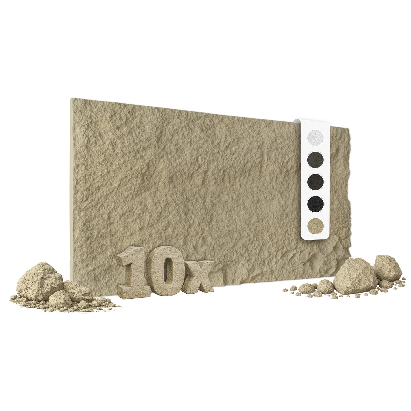 Hexim Wandpaneel, BxL: 60.5x121 cm, (Steinoptik Felsen Platten 10 Stück 120x60cm PU Wandverkleidung 7,3 m² 3D Paneele Bruchstein Stone Dekor Wandpaneele Wanddeko Steinplatte Felswand Wohnzimmer Innenwand (A002-15 Beige)