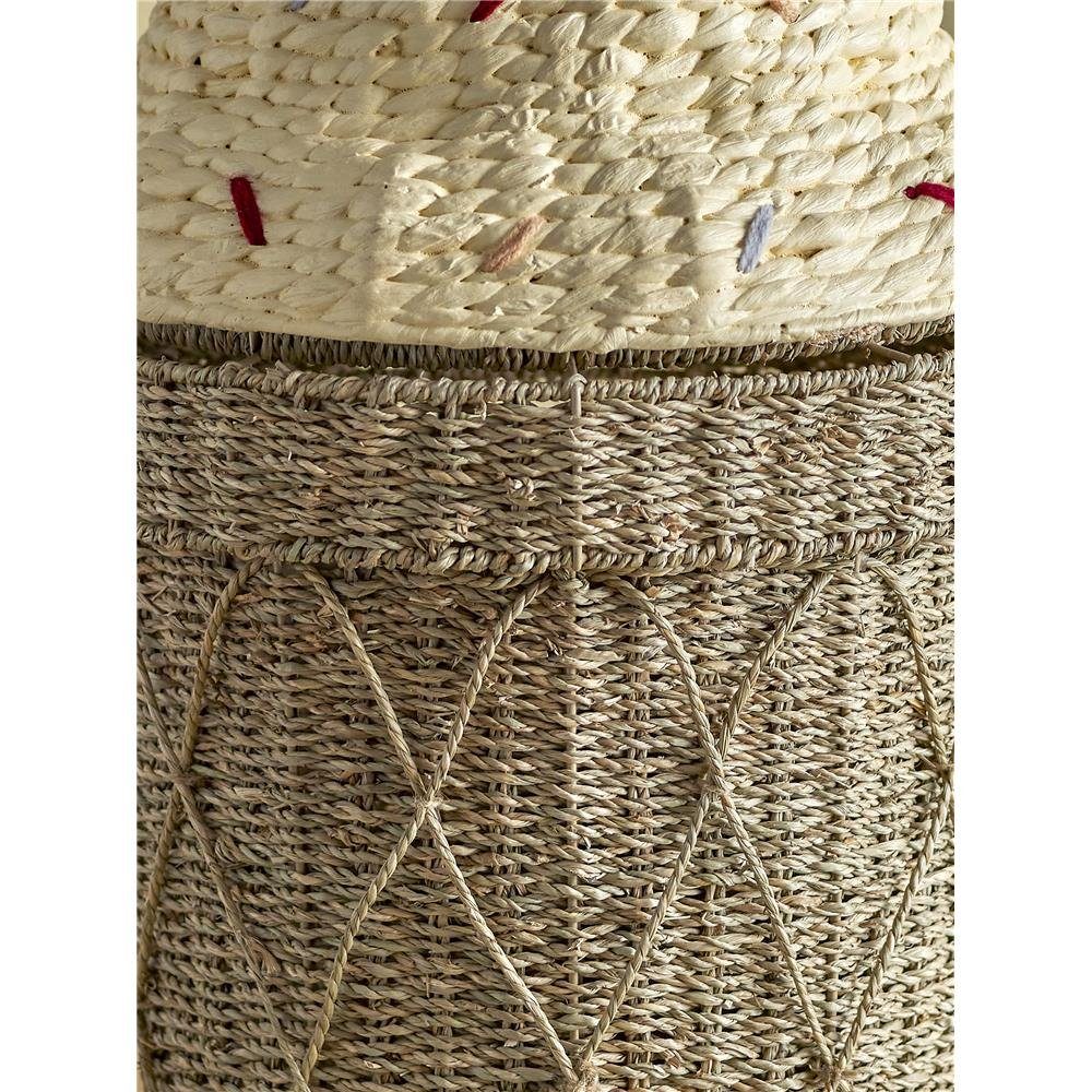 Bloomingville Aufbewahrungskorb Cillie, mit Deckel 40x72cm, Wasserhyazinthe, in Eisform – Bild 5 von 5