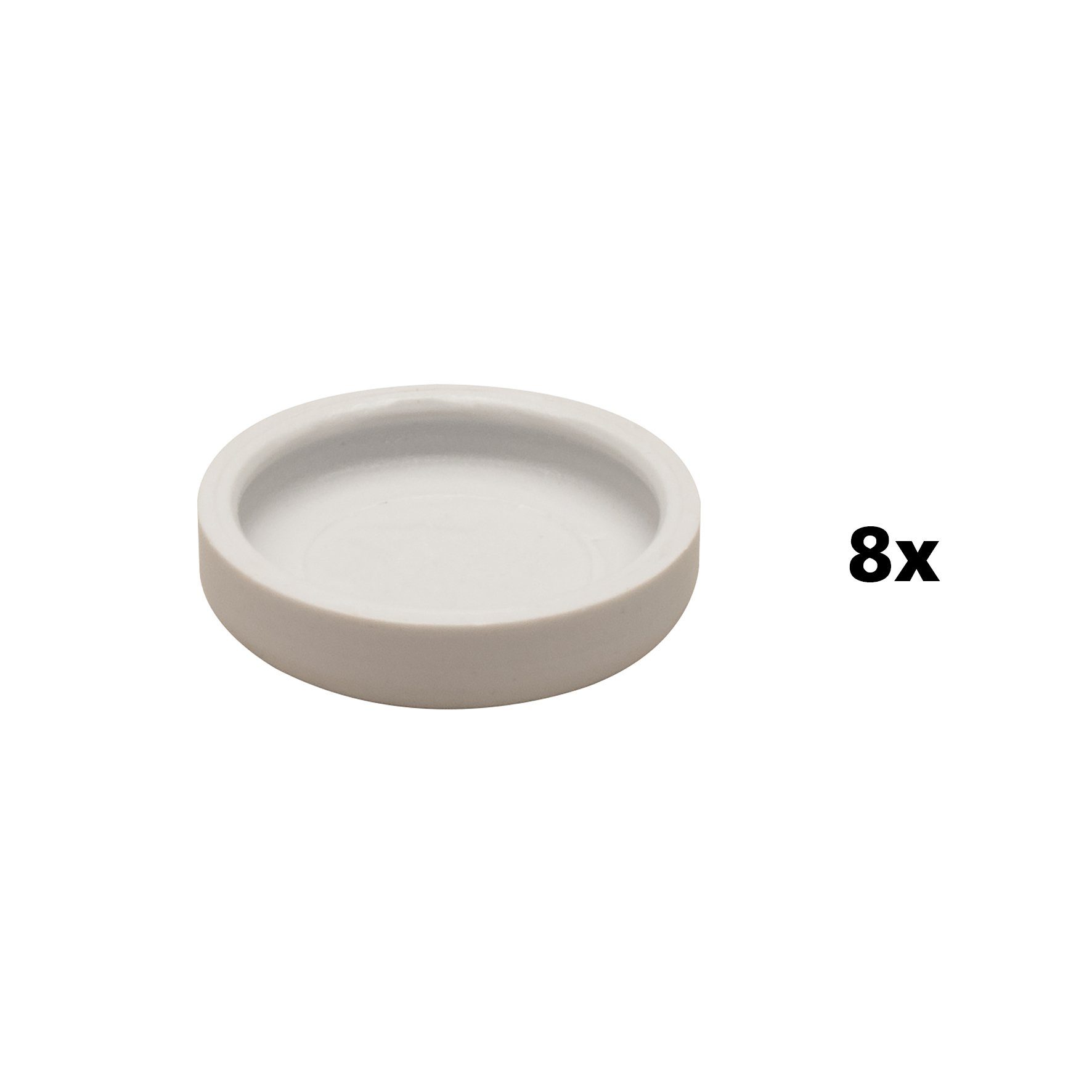 WAGNER design yourself Klick-Gleiter QuickClick® Nachfüllpack für Stuhlgleiter, Möbelgleiter, Kunststoffgleiter - 8er-Set Ersatzgleiter austauschbar - Kunststoff SLIM (flach) - Durchmesser Ø 17, 20, 25 mm - für Basis Ø 17, 20, 25 mm - Made in DE