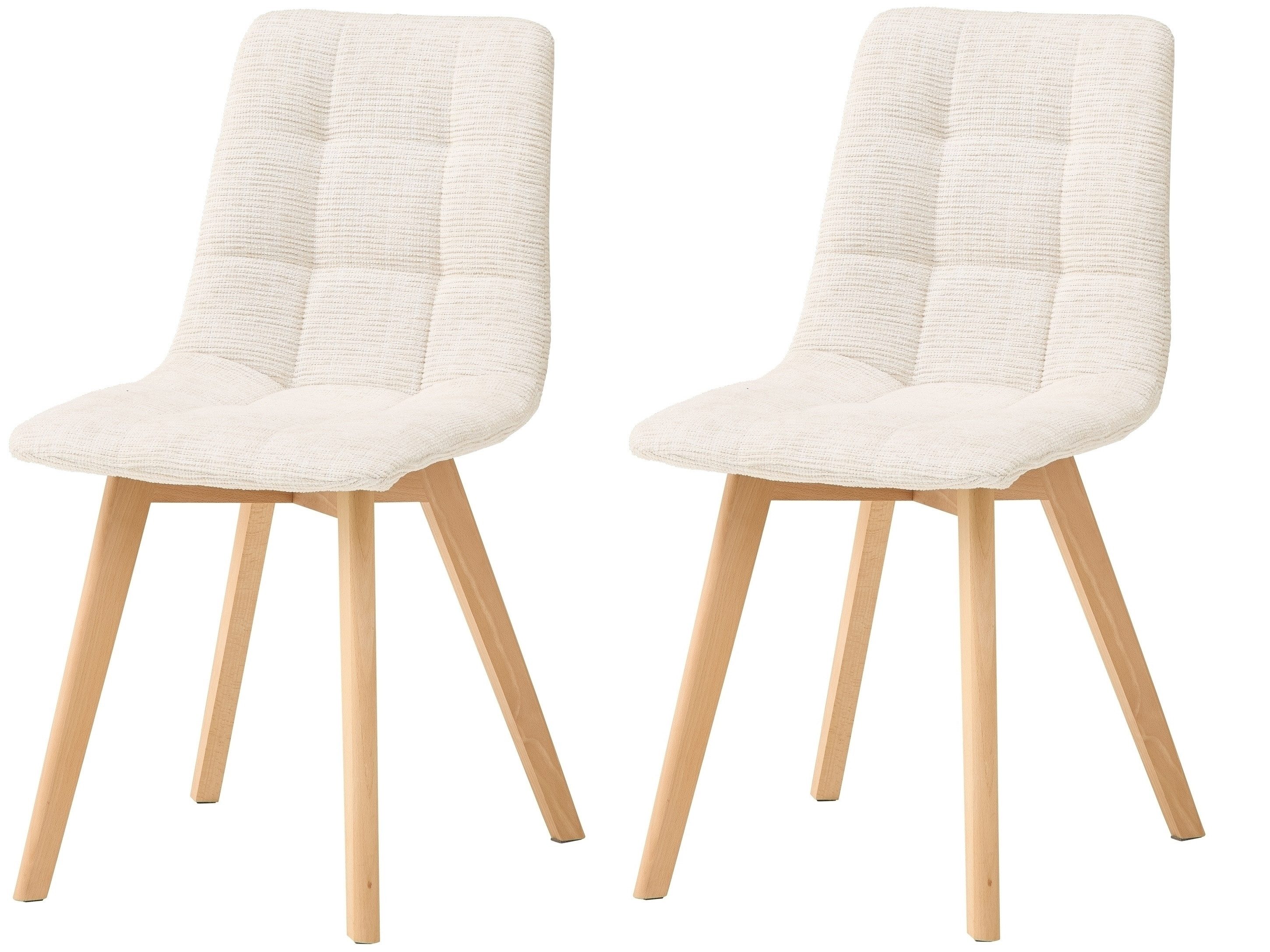 PREISBRECHER 4-Fußstuhl Belana (2er Set), (2er Set) in beige, Buche - 55x89 günstig online kaufen