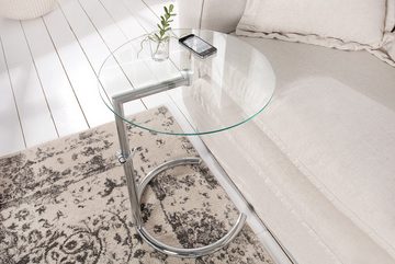 riess-ambiente Beistelltisch EFFECT 45cm transparent / silber, Wohnzimmer · Glas · Metall · Schlafzimmer · Modern Design
