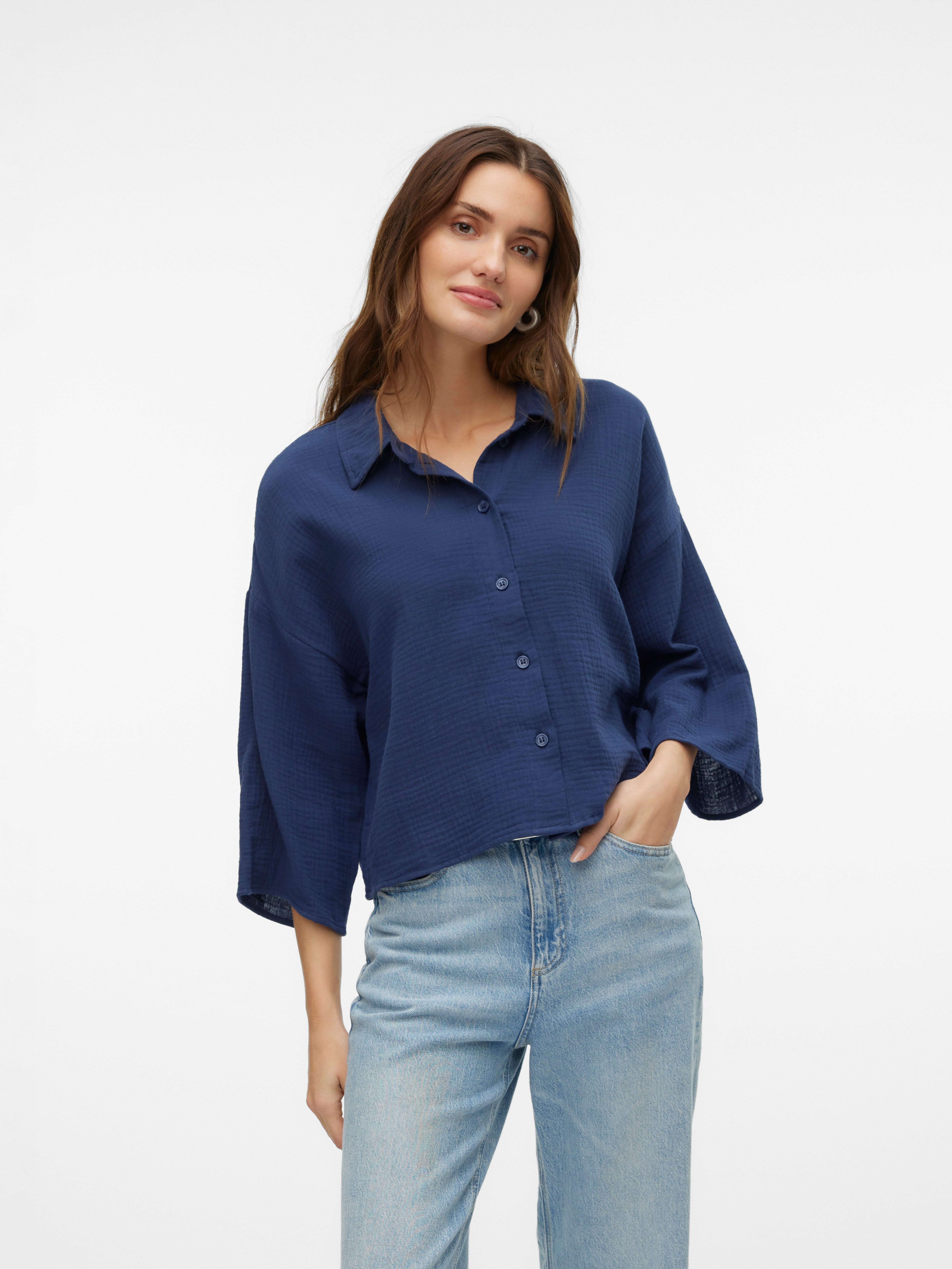 Vero Moda Hemdbluse VMNATALI CROP SHIRT WVN NOOS günstig online kaufen