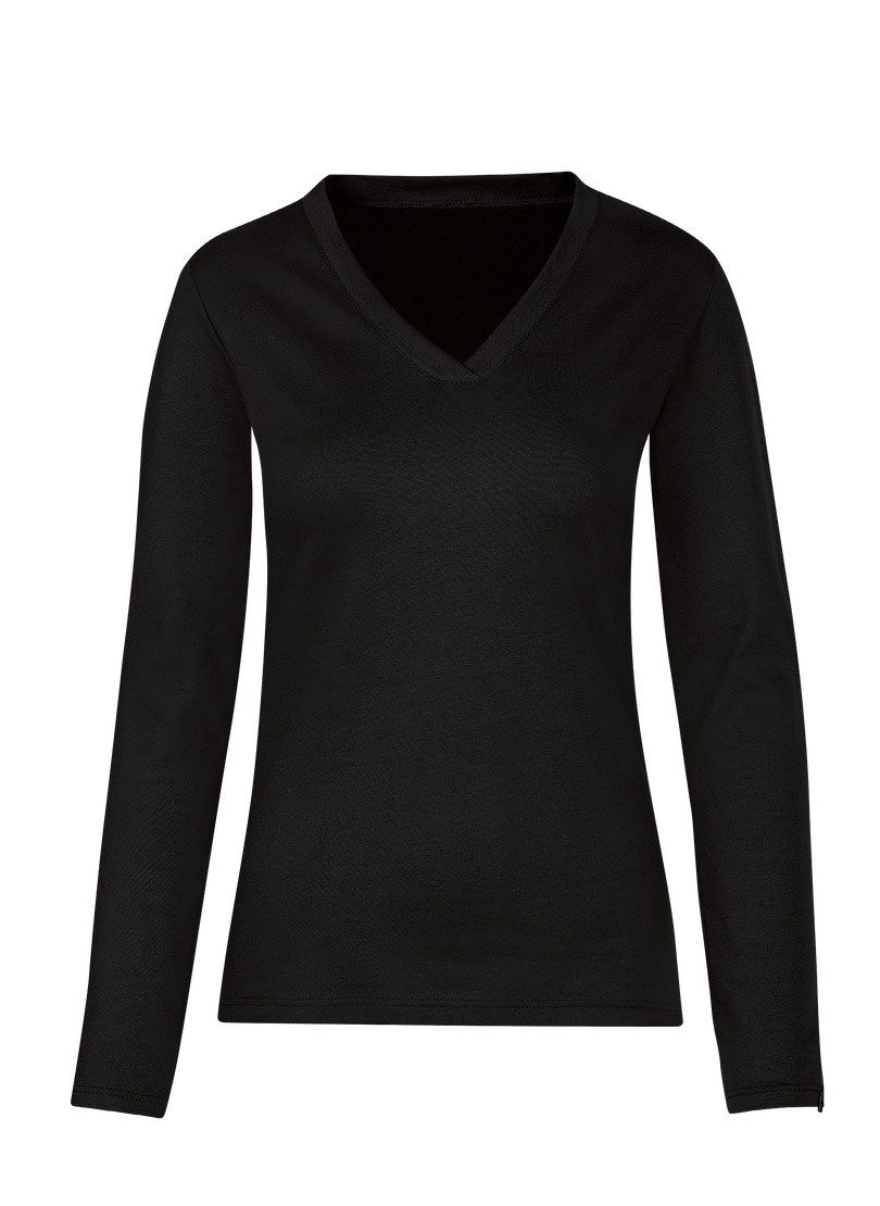 Trigema T-Shirt "TRIGEMA Langarmshirt mit V-Ausschnitt", (1 tlg.) günstig online kaufen