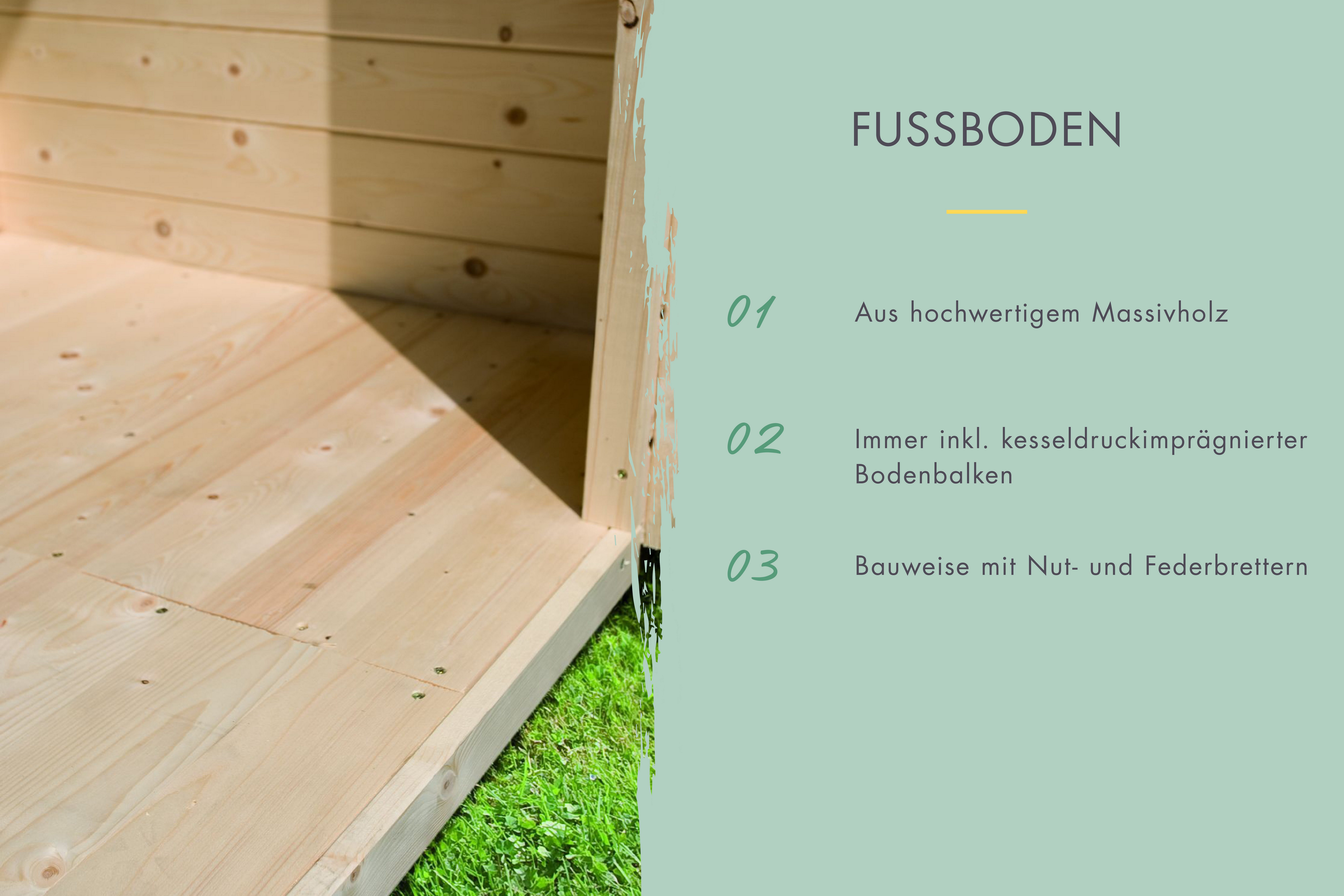 Karibu Gerätehaus-Fußboden passend für Argonium 2,5+ Titanium 2,5, BxT:285x204 cm, aus nordischer Fichte