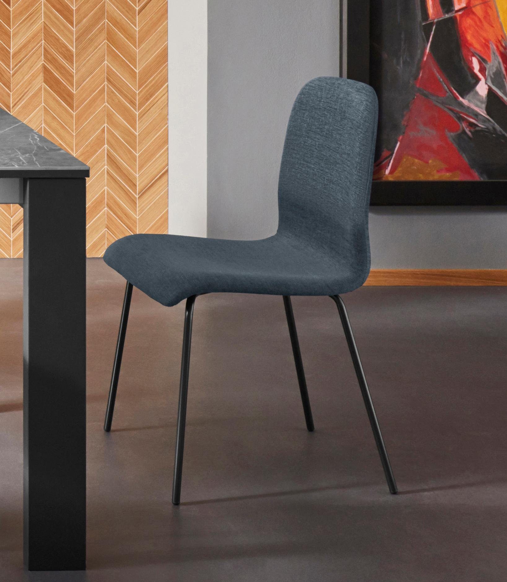 Places of Style Stuhl »Ciao« (Set, 2 St), in zwei verschiedenen  Bezugsqualitäten, Metallbeine, Sitzhöhe 46 cm