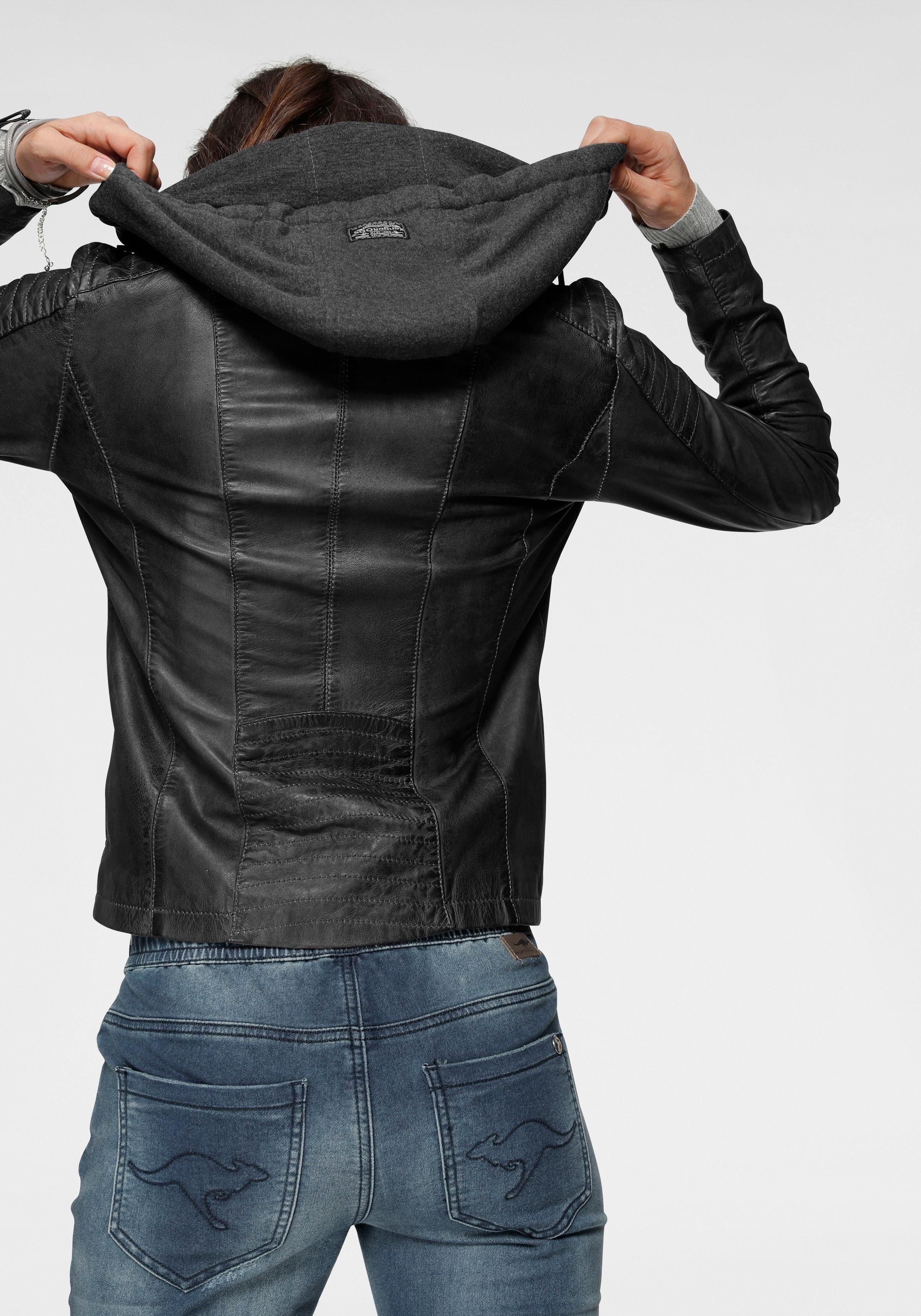 KangaROOS Lederjacke mit Kapuze aus Shirt-Ware | OTTO
