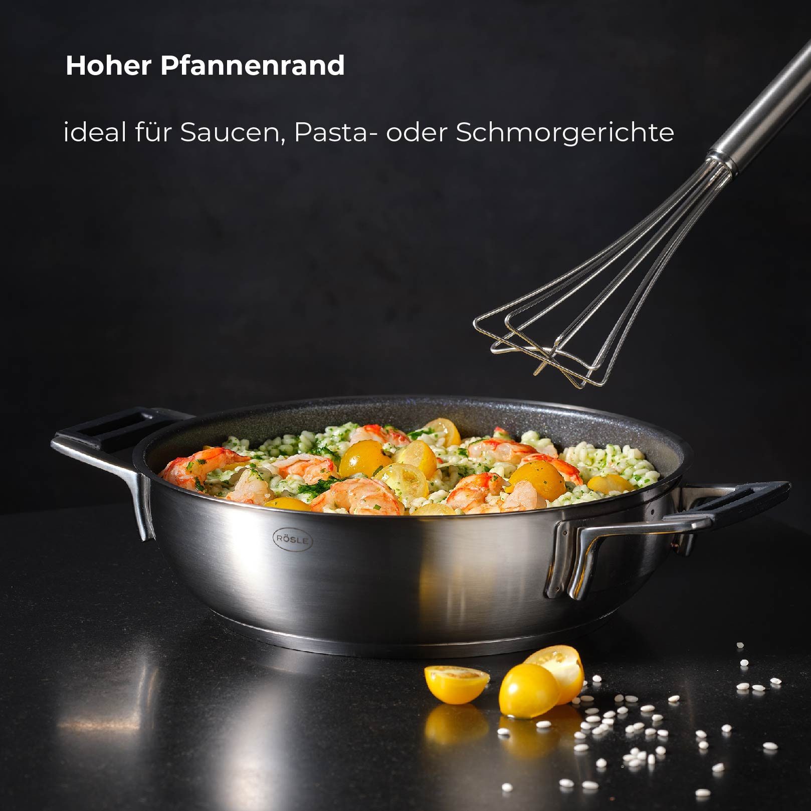 RÖSLE Bratpfanne RÖSLE 13616 Servierpfanne SILENCE PRO Ø 28 cm ProResist mit Deckel
