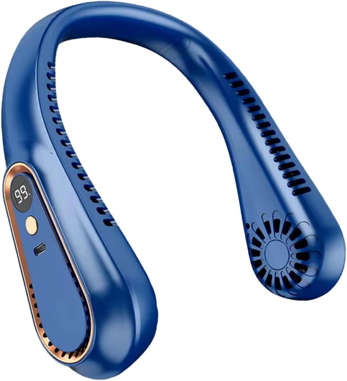 MOPUEA Mini USB-Ventilator Tragbarer Nackenventilator USB Wiederaufladbar 5 Stufen, Bladeless Design leise 4000mAh Akku freihändige Nutzung