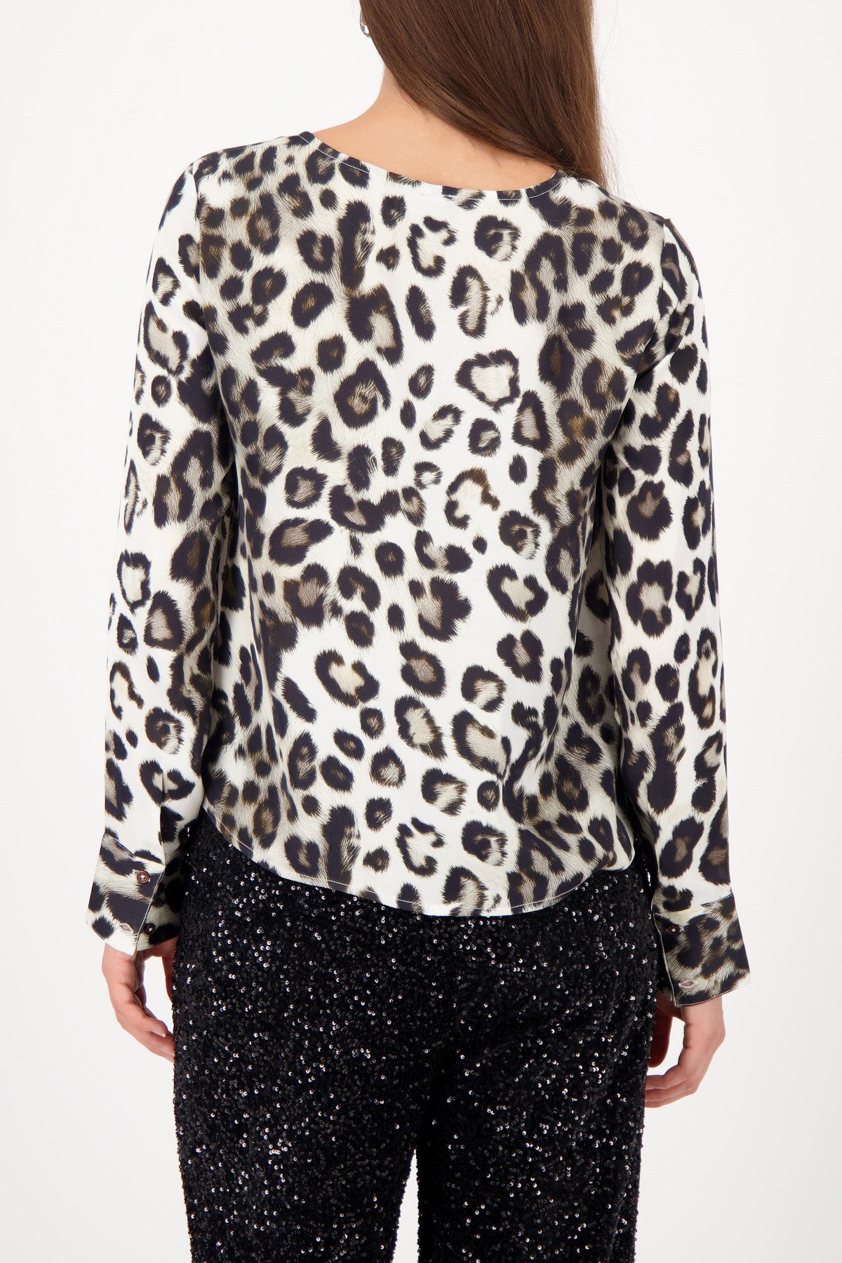 Monari Satinbluse Bluse Satin Leodruck Regular fit mit Rundhalsausschnitt m günstig online kaufen