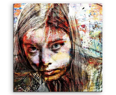Sinus Art Leinwandbild Portrait einer jungen Frau auf Leinwand exklusives Wandbild moderne Fotografie für ihre Wand in viel