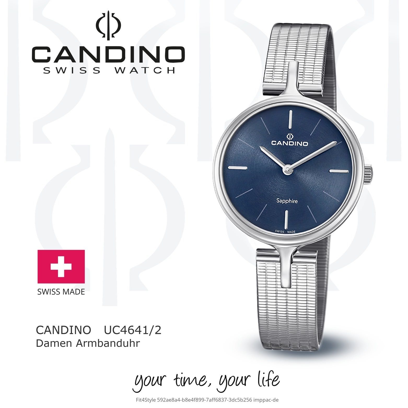 Candino Quarzuhr Candino C4641/2, Edelstahlarmband Analog Damen Damen Uhr silber, Armbanduhr Fashion rund