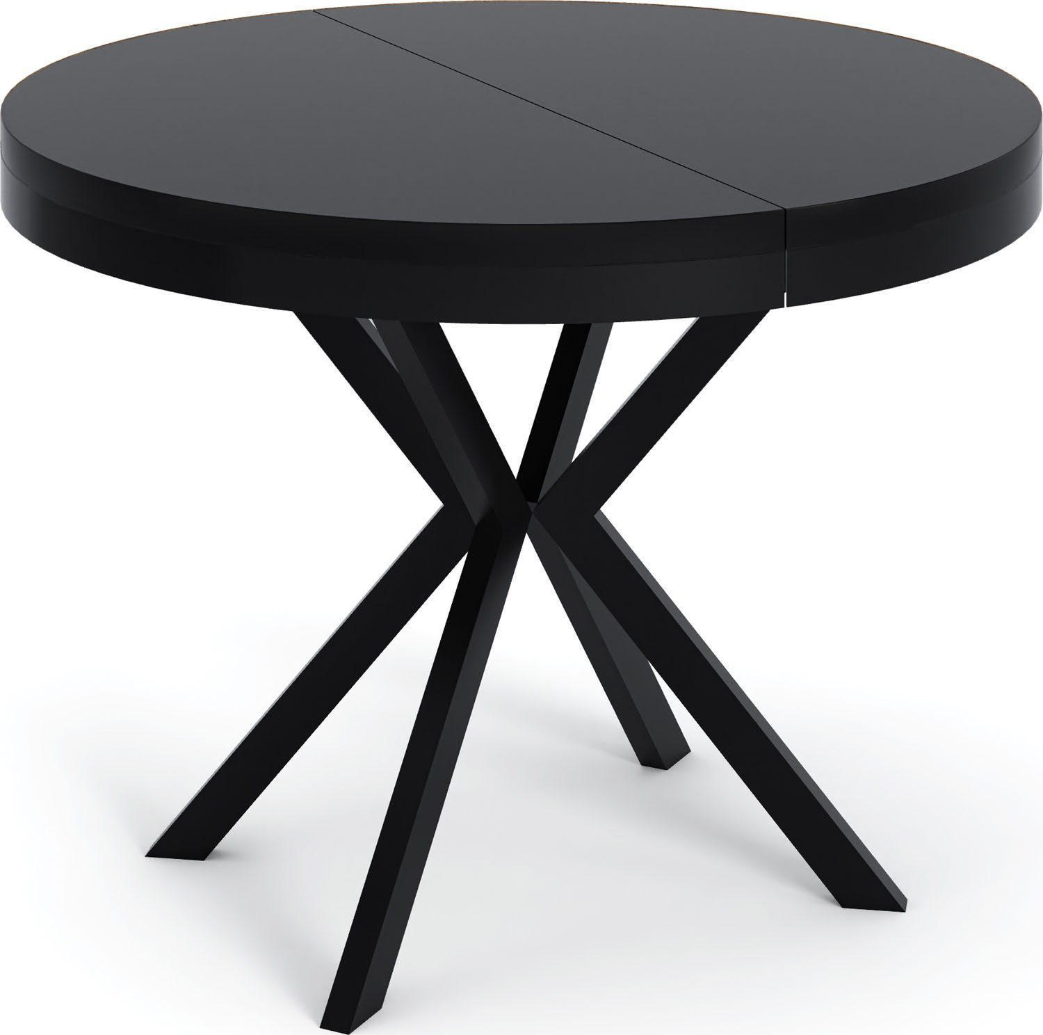 WFL GROUP Esstisch Ross, Tisch im Loft-Stil mit Metallbeinen Schwarz