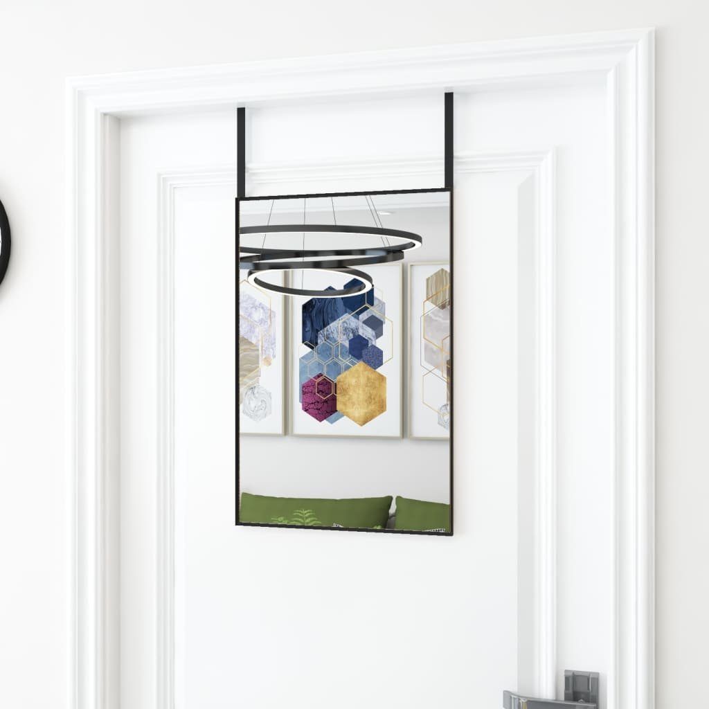 furnicato Wandspiegel Türspiegel 40 x 60 cm Schwarz (1-St), Höhenverstellbarer Ganzkörperspiegel für dein Schlafzimmer