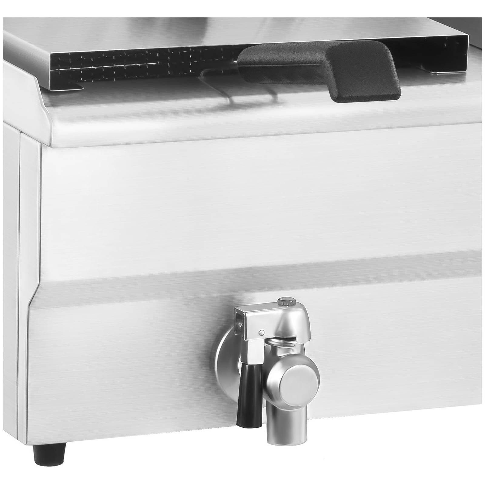 Royal Catering Fritteuse RCEF 16DH-1, 6400 W, 2 x 16 L Doppel mit Ablasshahn Kaltzonen