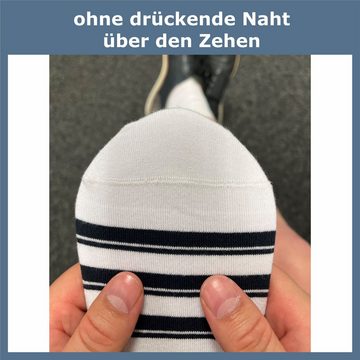 GAWILO Sneakersocken für Damen & Herren - bunte kurze Socken mit hohem Baumwollanteil (6 Paar) Extra feines Maschenbild - absolut blickdicht - Ringel Muster