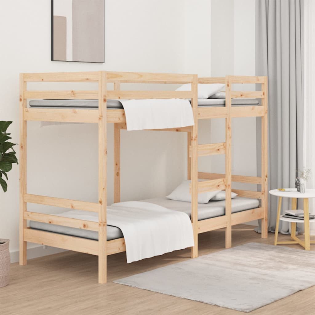 Bett Etagenbett aus massivholz 195,5x95,5x141,5 cm naturfarben