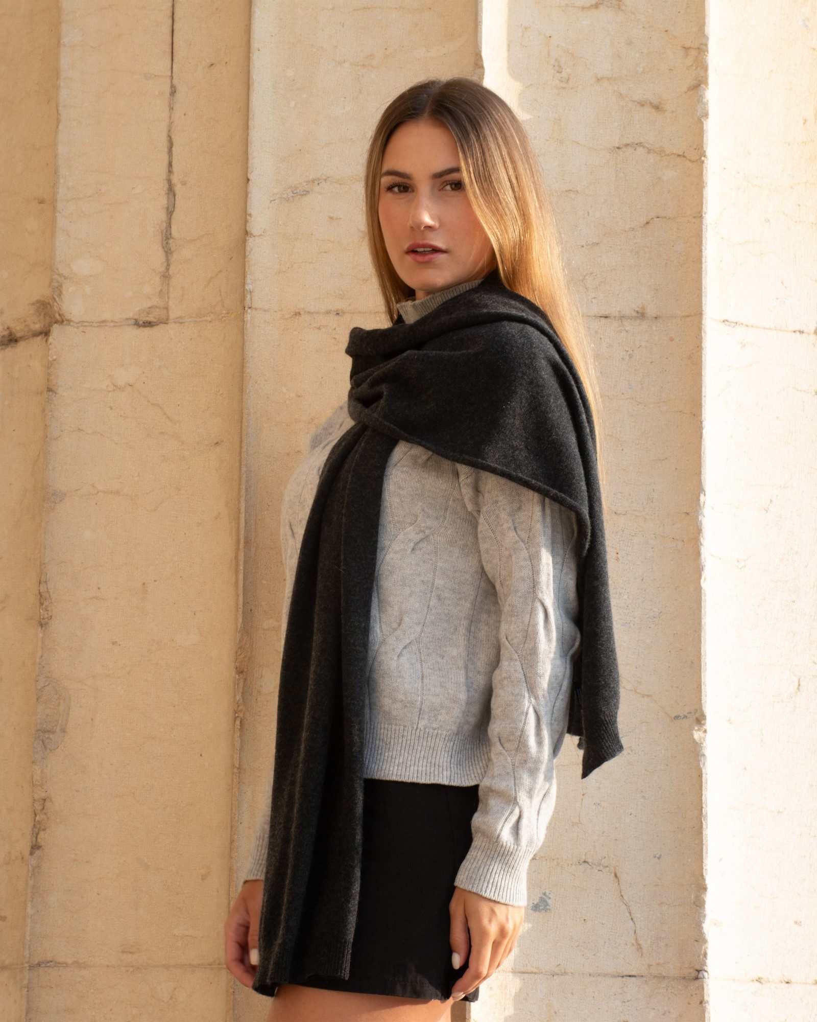 MayTree Kaschmirschal Premium warmer breiter Kaschmirschal Unisex, Kohlegra günstig online kaufen