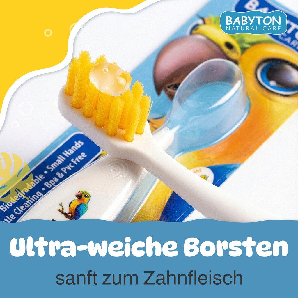 Babyton Lernzahnbürste Babyton Bio-Zahnbürste aus Mais, weich & umweltfreundlich