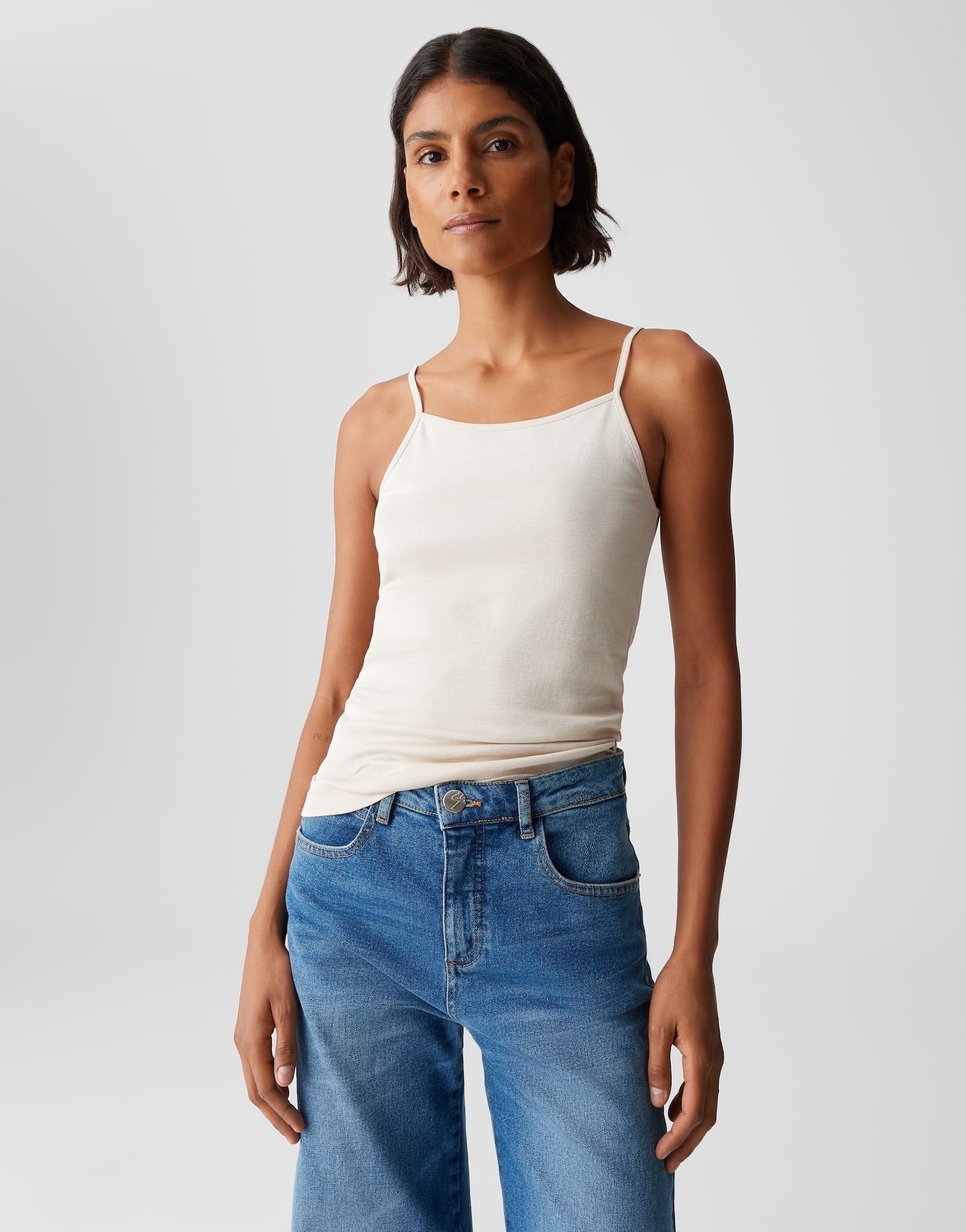 OPUS Shirttop ILKI Slim aus nachhaltiger Baumwolle