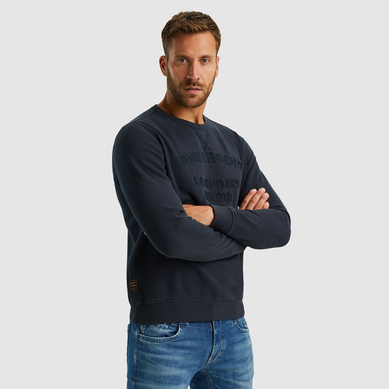 PME LEGEND Sweatshirt Crewneck gd terry mit Schriftzug günstig online kaufen