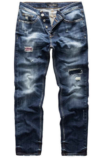 REPUBLIX Straight-Jeans CONNOR Herren Regular Fit Destroyed Jeans