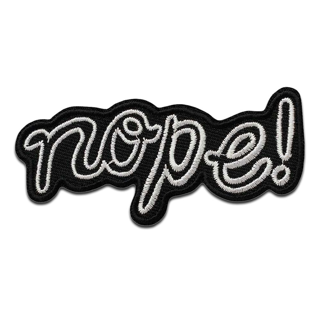 Mono-Quick Aufnäher Bügelbild, Aufbügler, Applikationen, Patches, Flicken, zum aufbügeln, Polyester, Nope - Größe: 3,5 x 8,2 cm