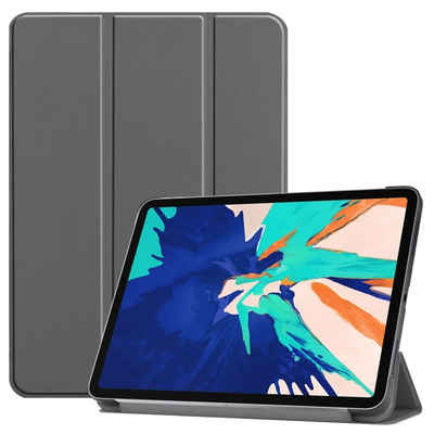Wigento Tablet-Hülle Premium Smart Cover Grau Tasche Etuis Hülle für Apple iPad Pro 12.9 2020 Case