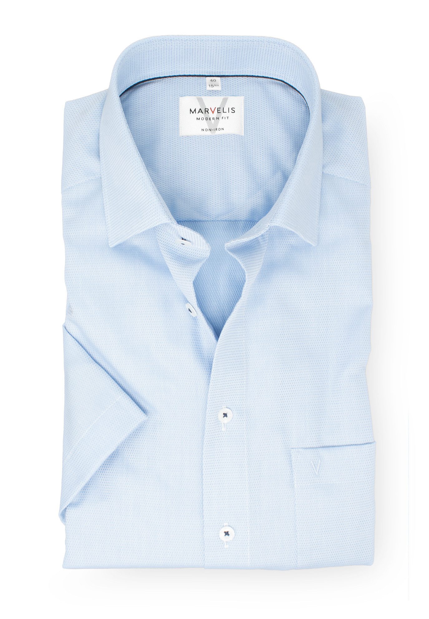 MARVELIS Businesshemd Modern Fit normale, leicht taillierte Schnittführung
