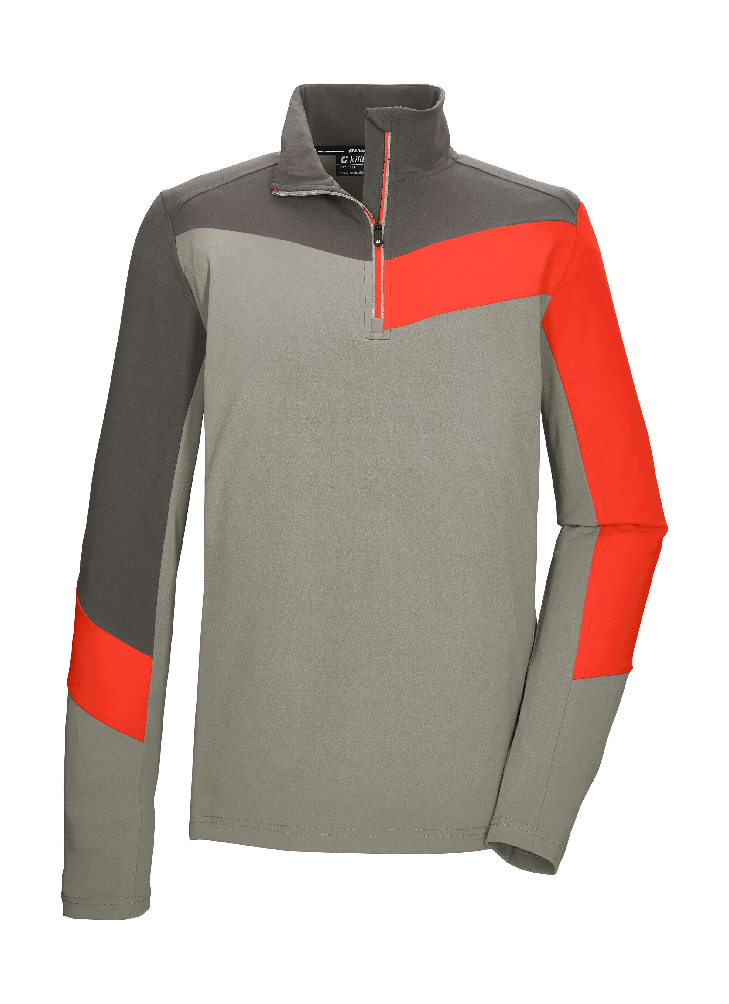 Killtec Langarmshirt KSW 96 MN FLX SHRT Mehrfarbiges Funktionsshirt, warm, Stretch, Kinnschutz.