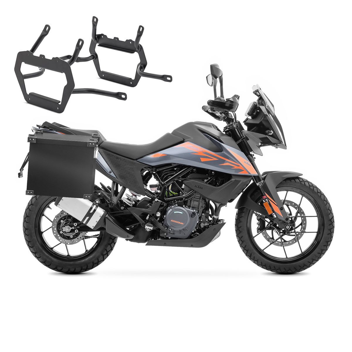 Bagtecs Kofferset Set Alukoffer + Kofferträger passend für KTM 390 Adventure 20-24 Alumi