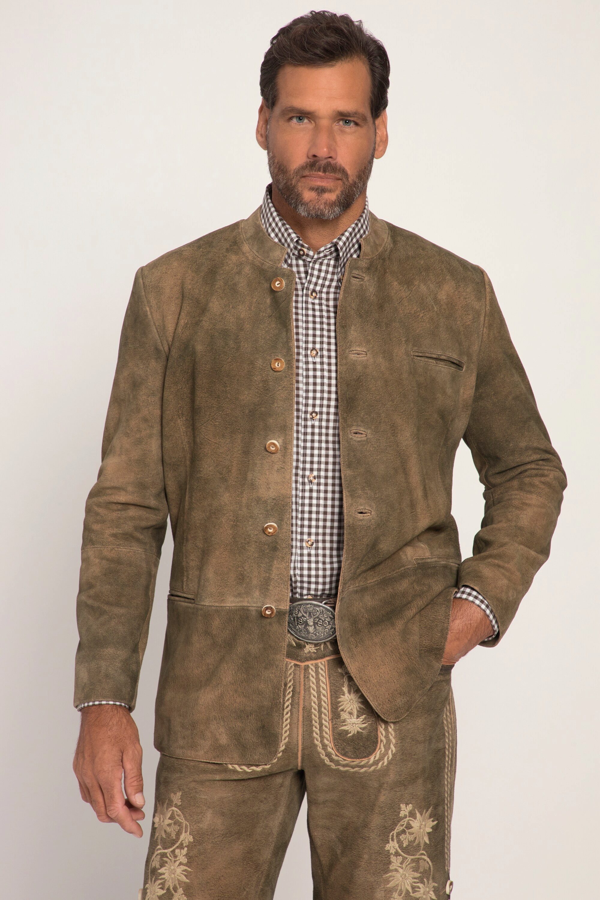 JP1880 Lederjacke Janker Ziegenveloursleder Tracht – Bild 3 von 5