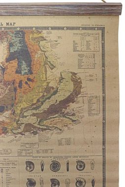 Aubaho Wandbild Paläontologie Ammonit Landkarte historische Karte Wandkarte Antik-Stil