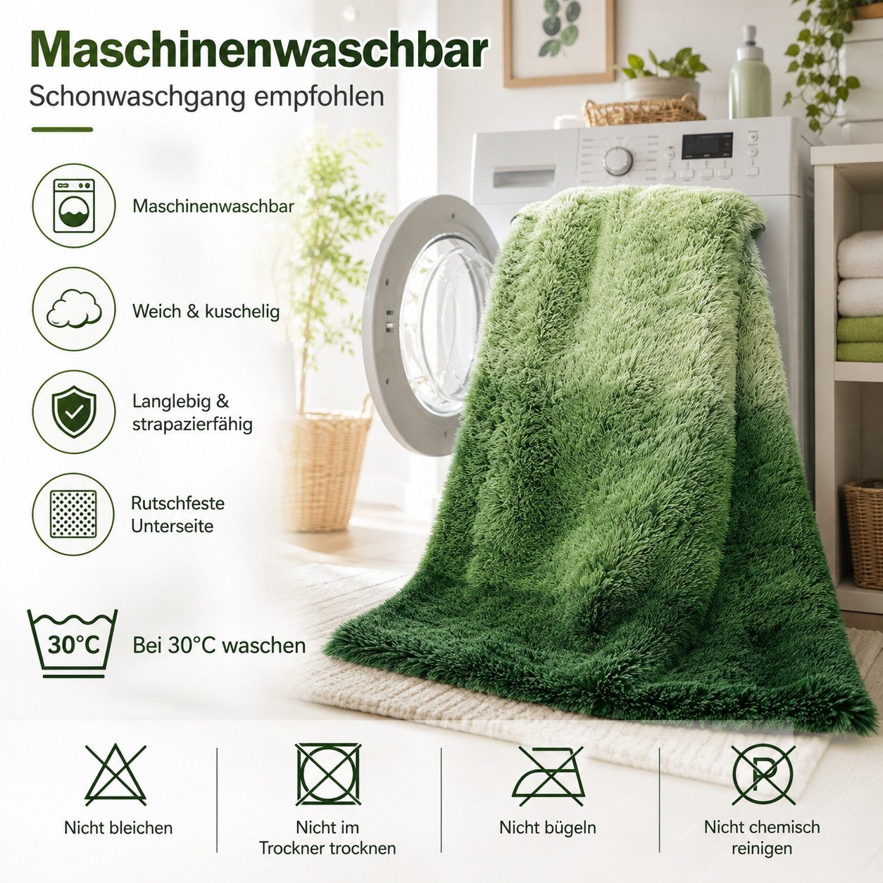 Lochas Hochflor-Teppich Hochflor-Teppich weich & kuschelig für Wohnzimmer und Schlafzimmer – Bild 5 von 5