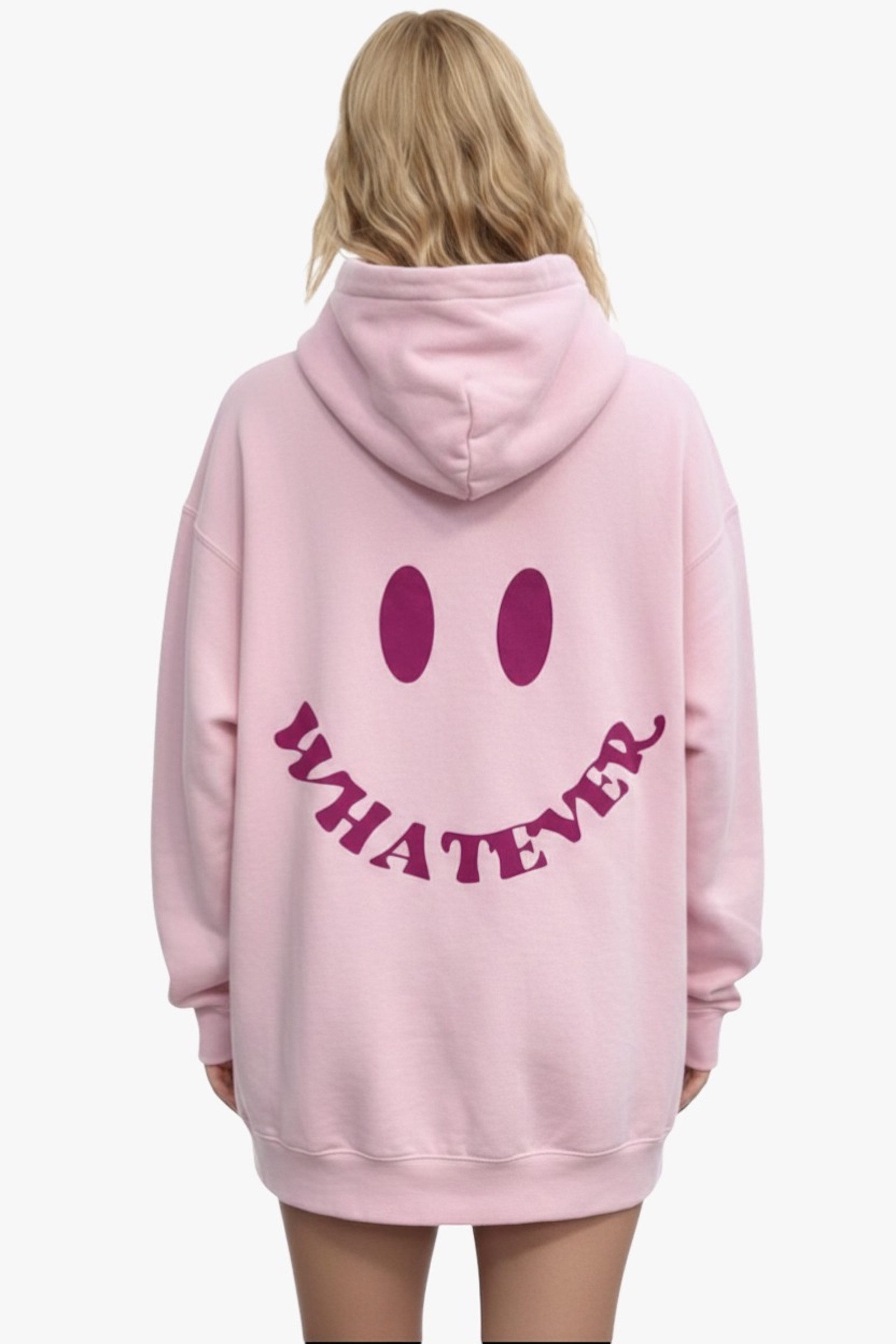 Worldclassca Hoodie Worldclassca Oversized WHATEVER Hoodie Kapuzenpullover Sweatshirt Neue Kollektion - Stilvolle und gemütliche Casual Mode für Damen