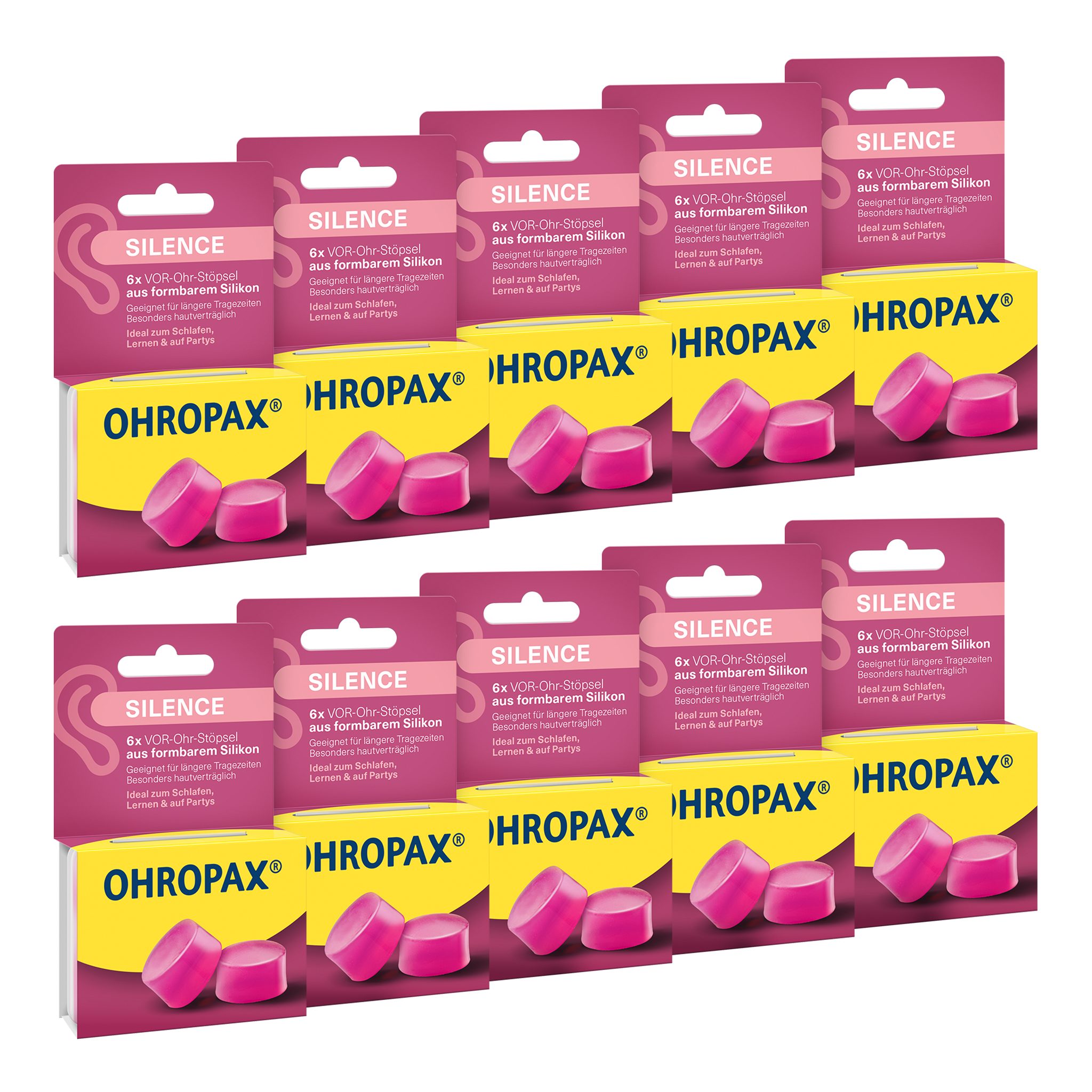 OHROPAX Gehörschutzstöpsel OHROPAX Silence Ohrstöpsel, 10x6 St.