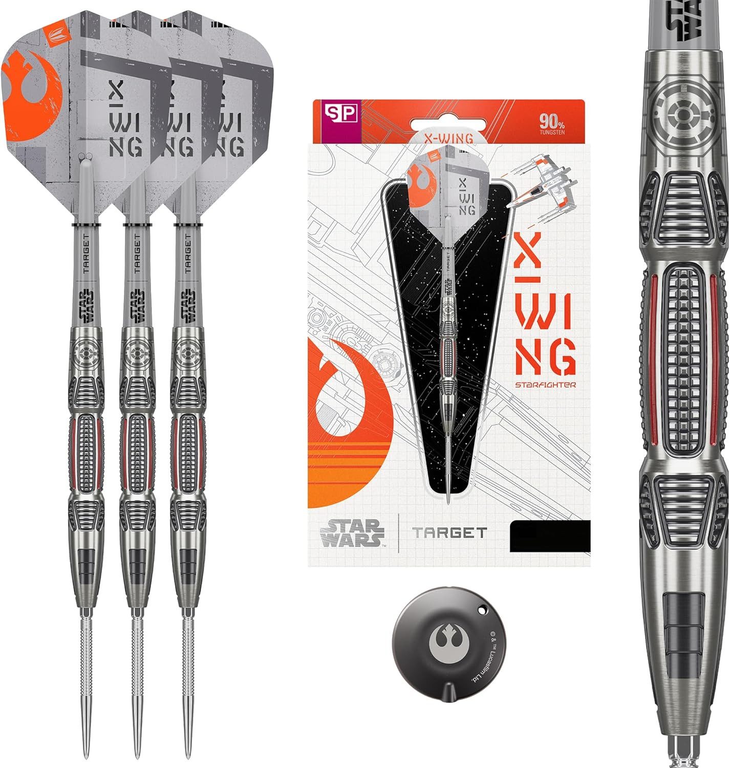 Dartpfeil Star Wars X-Wing-Steeldarts aus 90% Tungsten, 22 g