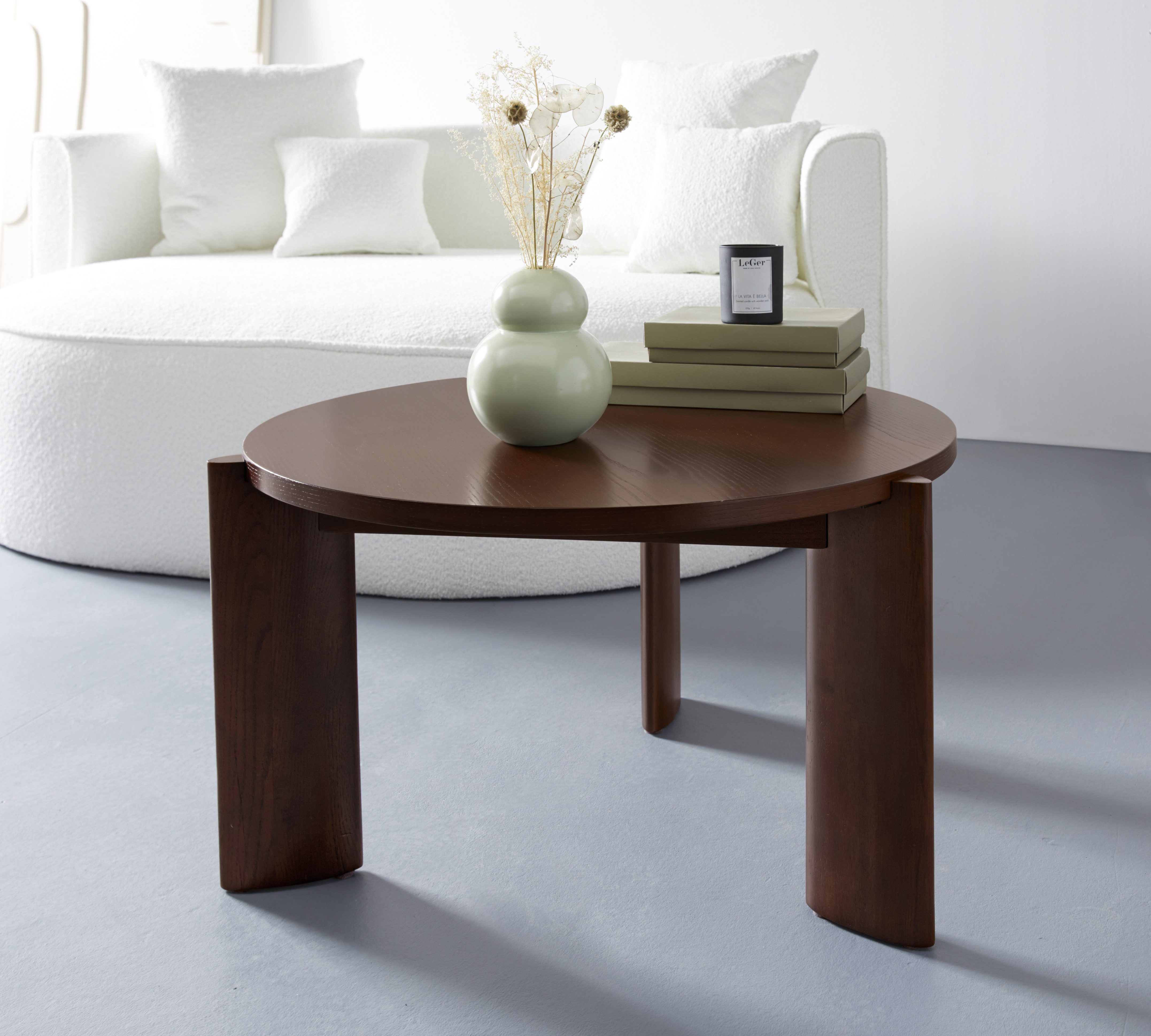 LeGer Home by Lena Gercke Couchtisch Gelsa, Vielseitig einsetzbar, gefertigt aus edlem Eschenholz, Breite 85 cm