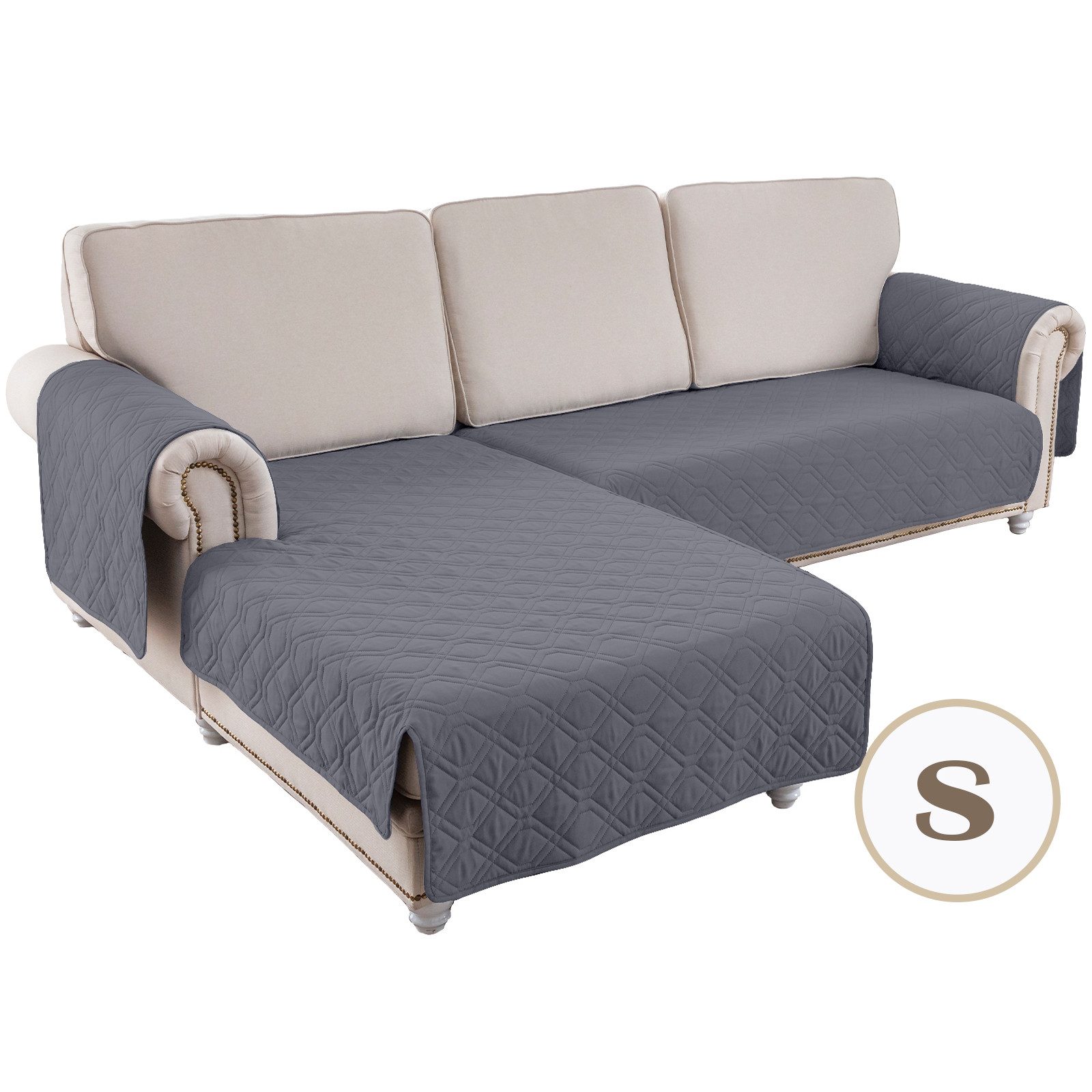 Jibenhome Sofahusse 2 Stück Sofaschoner L-förm Sofabezug, Gesteppter Sofasc günstig online kaufen