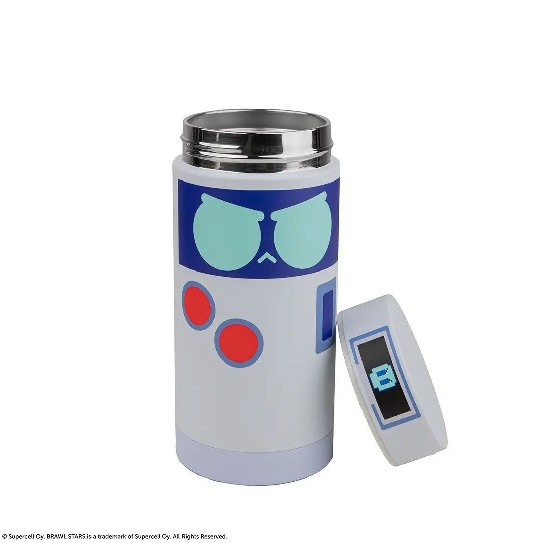 Cinereplicas Trinkflasche Brawl Stars 8-Bit Trinkflasche - Isolierte Edelstahlflasche (350 ml)