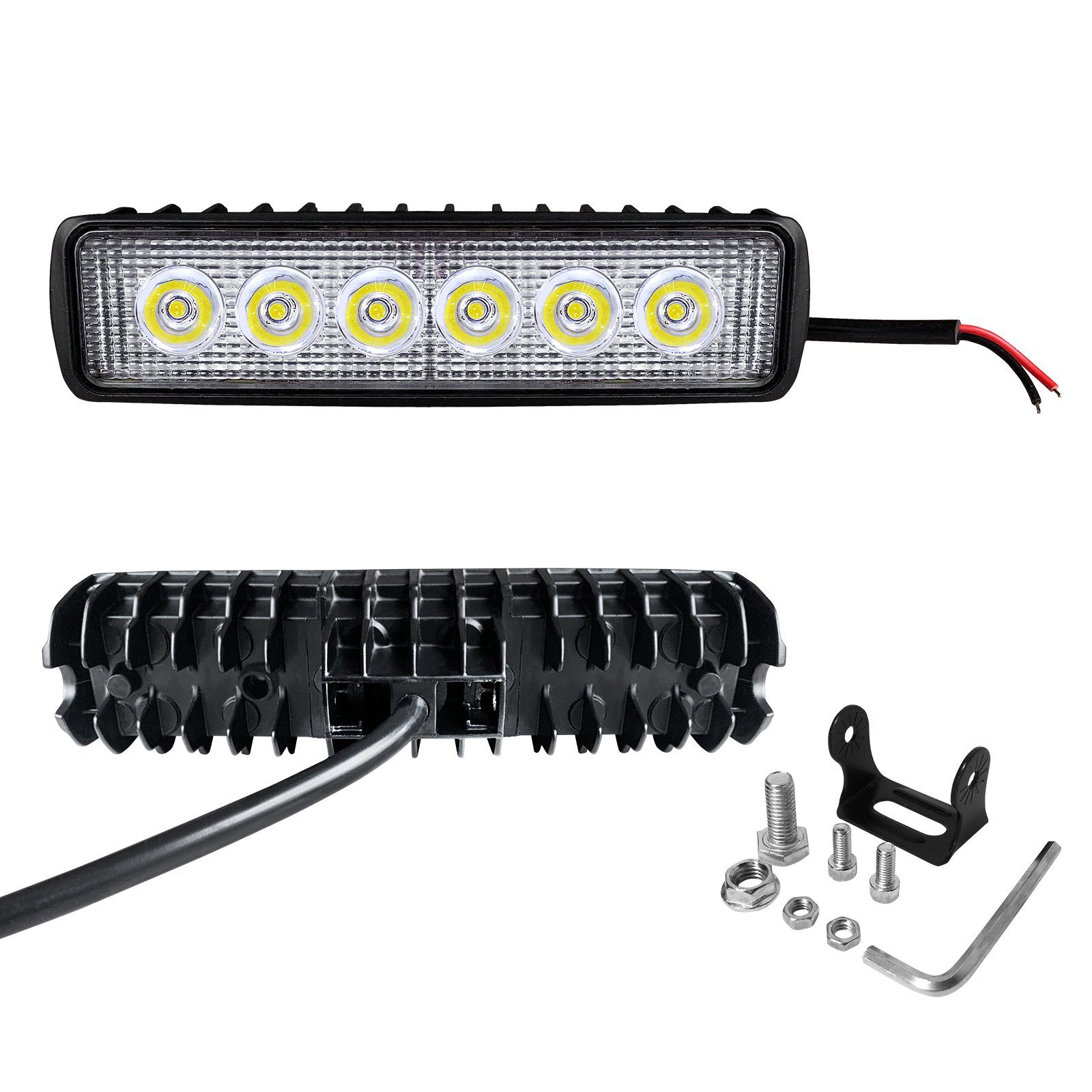 AUFUN LED Scheinwerfer Traktor 2*18W, IP67, UTV 2*18W ATV, für 12V/24V SUV / Flutlicht 4*18W