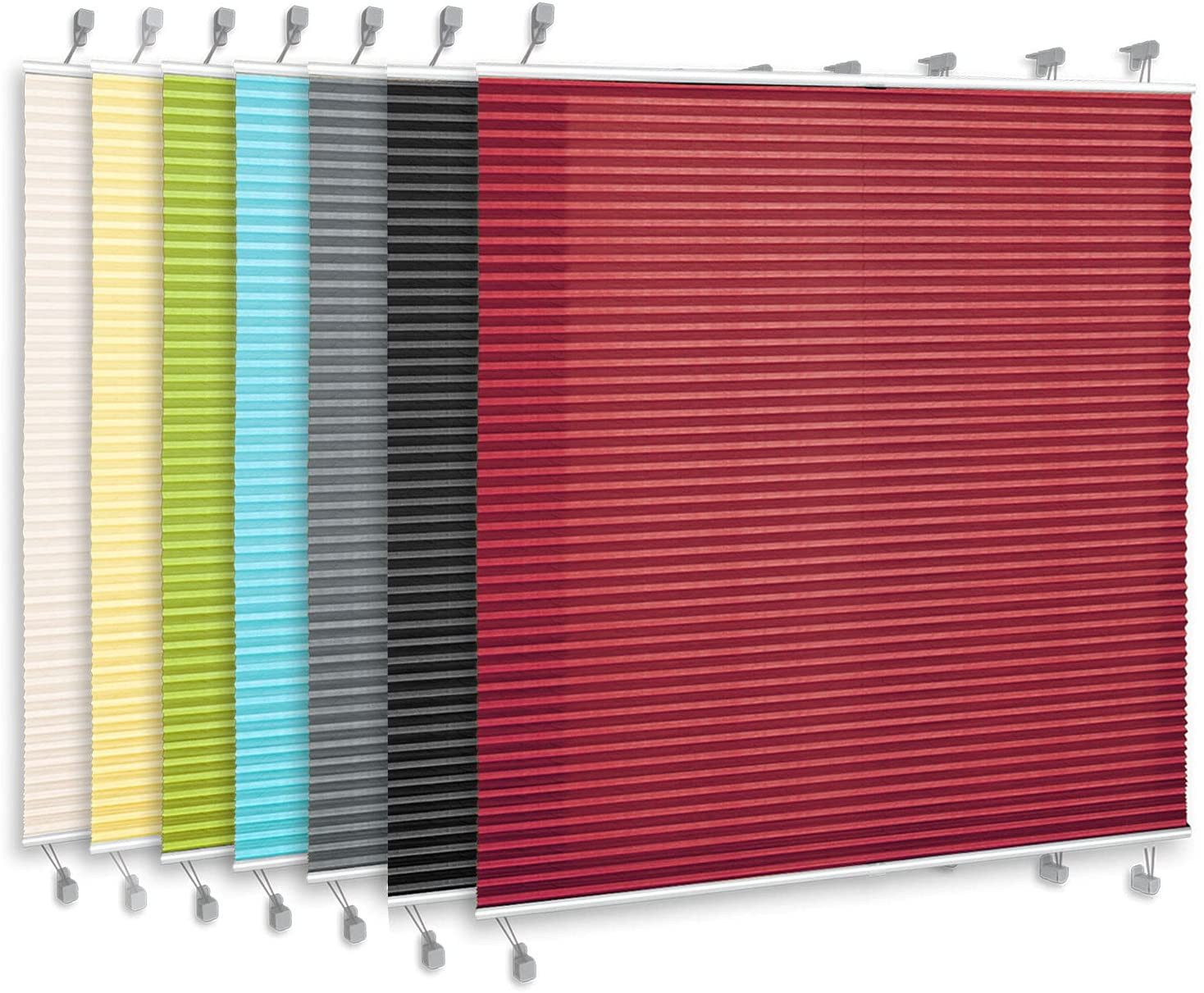 Karat Plissee Fold, Viele Längen, Breiten & Farben, Polyester, Rollo, Verschrauben oder mit Klemmhalterung, Verschrauben oder mit Klemmhalterung