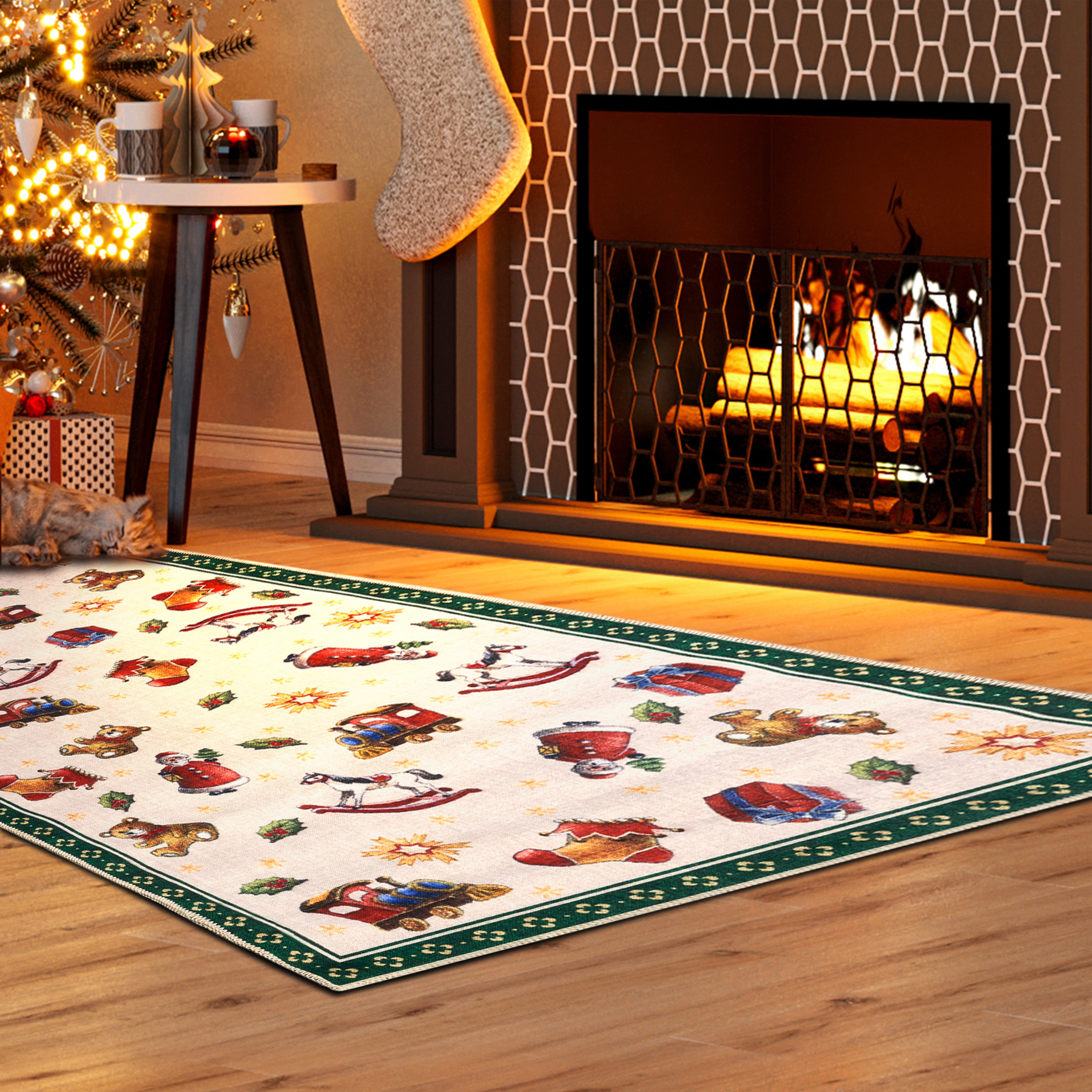 Villeroy & Boch Teppich Nostalgic Toy's Delight, eckig, rund und Läufer, Höhe: 3 mm, Weihnachten, Wohnzimmer, Flur, Geschenk, Toys Delight, Dekoration