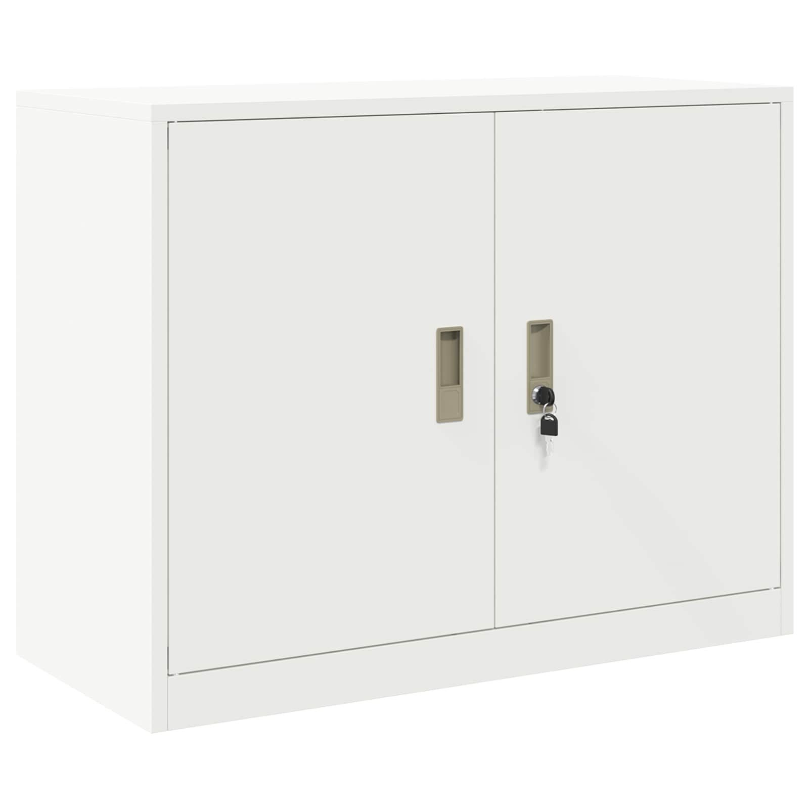 vidaXL Aktenschrank Aufbewahrungsschrank Weiß 90 x 40 x 70 cm Stahl (1-St)