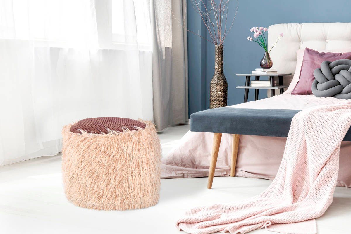 Kayoom Pouf Fellpouf Bobtail 125, Fellhocker günstig online kaufen