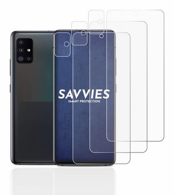 Savvies Schutzfolie für Samsung Galaxy A51 5G (Display+Kamera), Displayschutzfolie, 6 Stück, Folie klar