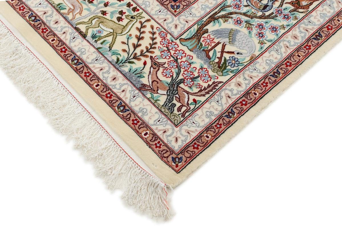 6 Orientteppich, rechteckig, mm 161x236 Isfahan Orientteppich Nain Trading, Höhe: Seidenkette Handgeknüpfter