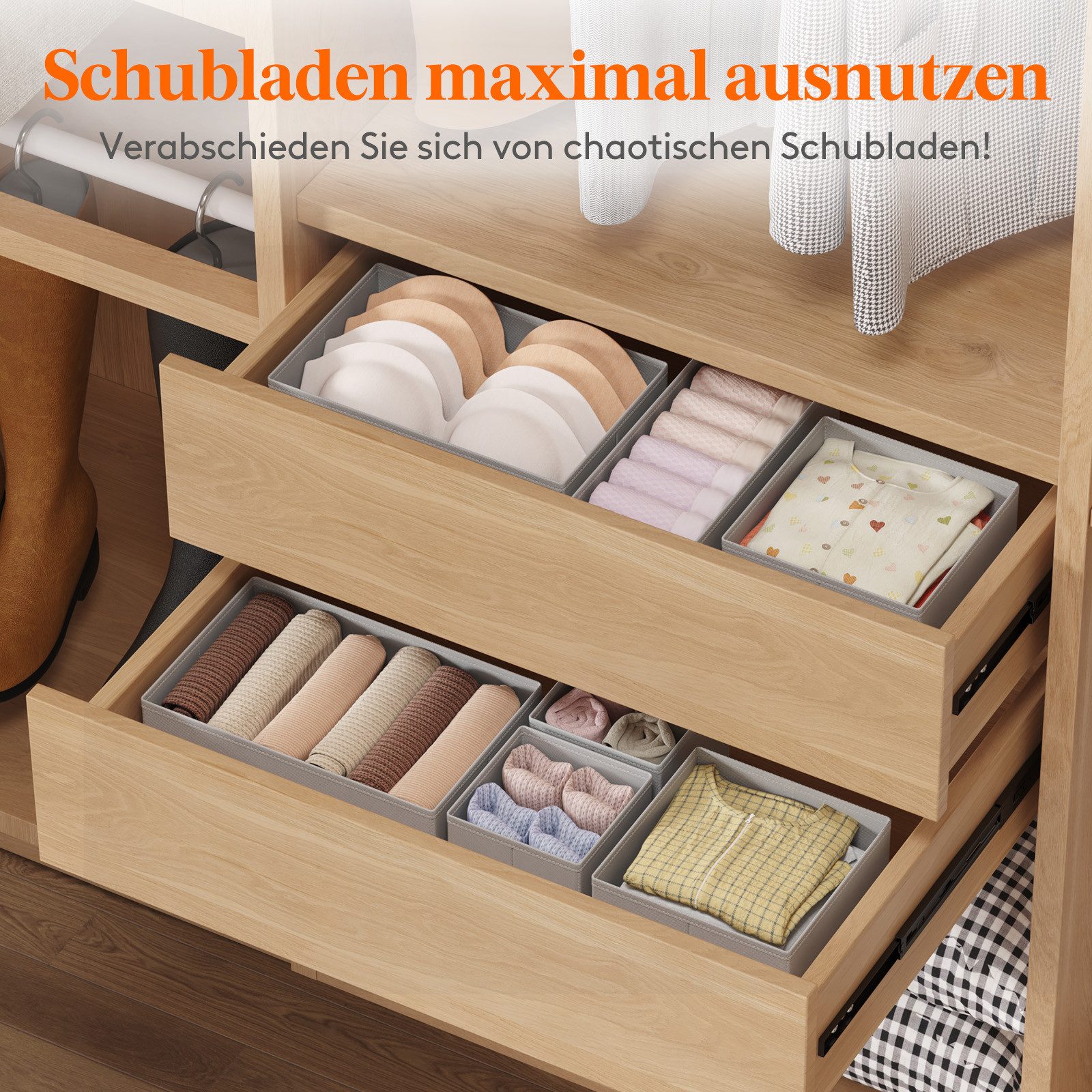 Lifewit Aufbewahrungsdose Schubladen Organizer, Schrank Schubladen Ordnungssystem (12 St) – Bild 4 von 5